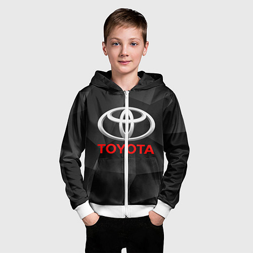 Детская толстовка на молнии TOYOTA / 3D-Белый – фото 3