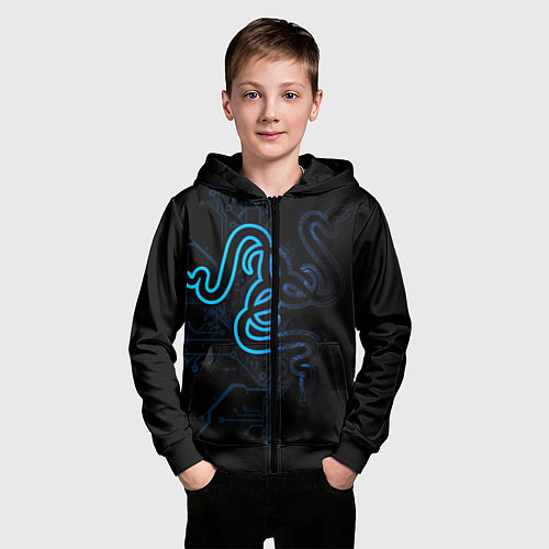 Детская толстовка на молнии RAZER / 3D-Черный – фото 3