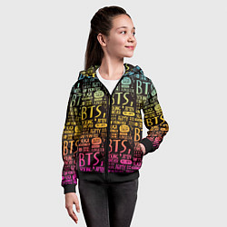 Толстовка на молнии детская BTS, цвет: 3D-черный — фото 2