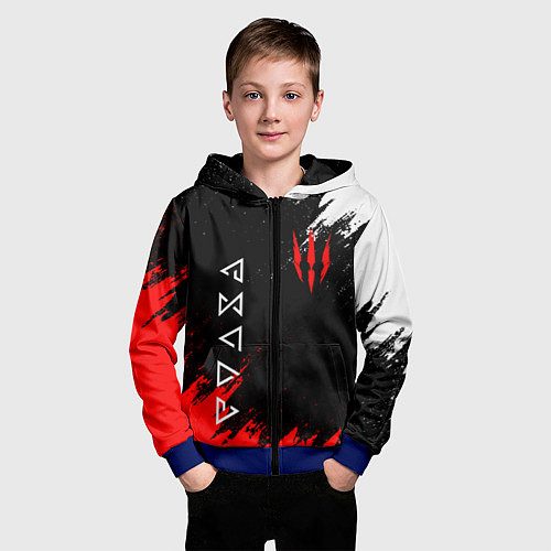 Детская толстовка на молнии The Witcher / 3D-Синий – фото 3