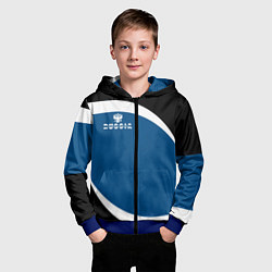 Толстовка на молнии детская Russia, цвет: 3D-синий — фото 2