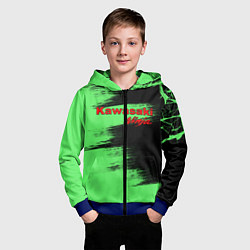 Толстовка на молнии детская Kawasaki, цвет: 3D-синий — фото 2