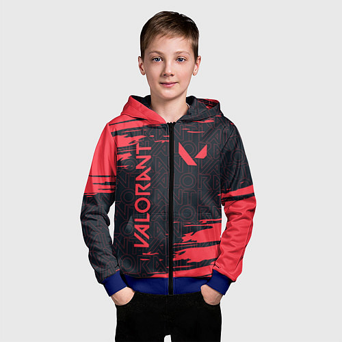 Детская толстовка на молнии VALORANT ВАЛОРАНТ / 3D-Синий – фото 3