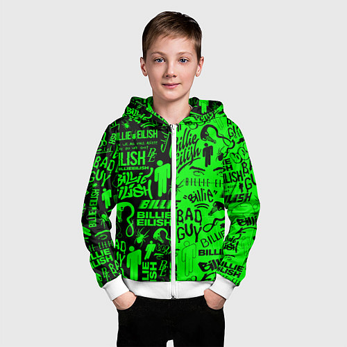 Детская толстовка на молнии BILLIE EILISH БИЛЛИ АЙЛИШ / 3D-Белый – фото 3