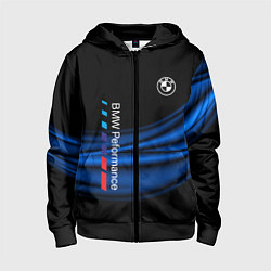 Толстовка на молнии детская BMW, цвет: 3D-черный