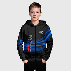 Толстовка на молнии детская BMW, цвет: 3D-черный — фото 2