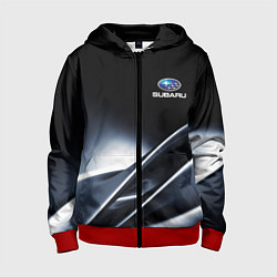 Толстовка на молнии детская SUBARU, цвет: 3D-красный