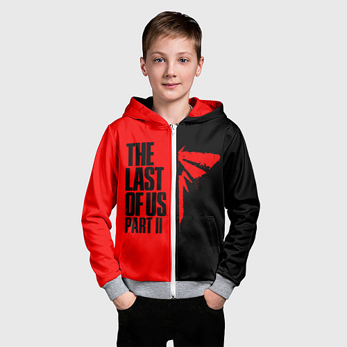 Детская толстовка на молнии THE LAST OF US II / 3D-Меланж – фото 3