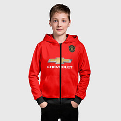 Толстовка на молнии детская Манчестер Юнайтед форма 2020, цвет: 3D-черный — фото 2