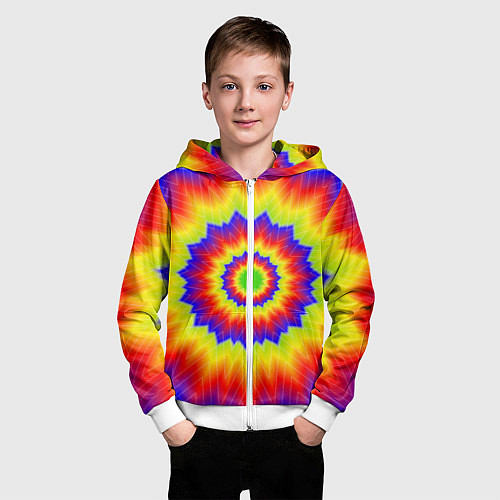 Детская толстовка на молнии Tie-Dye / 3D-Белый – фото 3