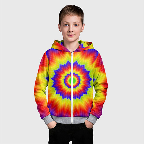 Детская толстовка на молнии Tie-Dye / 3D-Меланж – фото 3