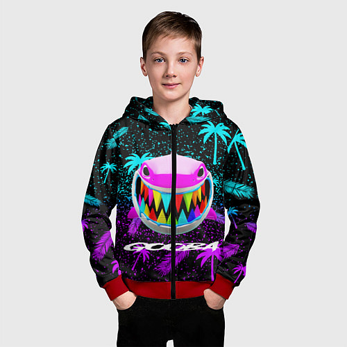 Детская толстовка на молнии 6ix9ine / 3D-Красный – фото 3