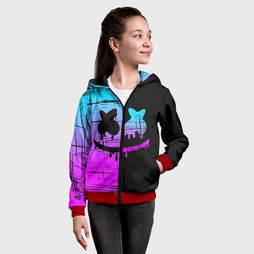 Детская толстовка на молнии FORTNITE MARSHMELLO / 3D-Красный – фото 4