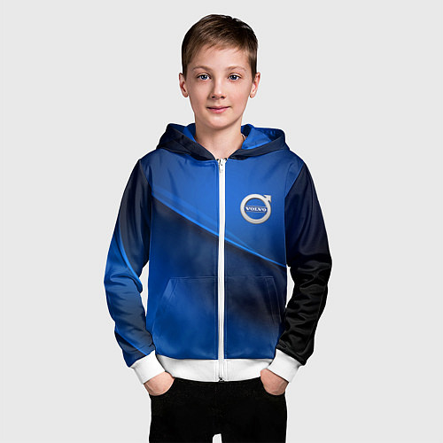 Детская толстовка на молнии VOLVO / 3D-Белый – фото 3
