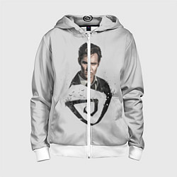 Толстовка на молнии детская Настоящий детектив, цвет: 3D-белый