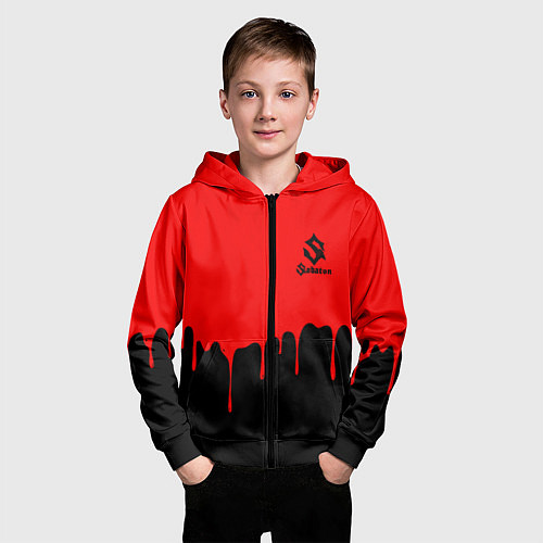 Детская толстовка на молнии Sabaton / 3D-Черный – фото 3