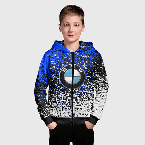 Детская толстовка на молнии BMW / 3D-Черный – фото 3