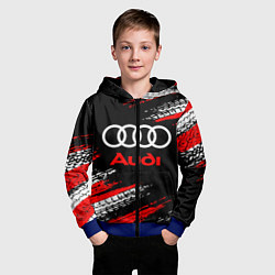 Толстовка на молнии детская AUDI, цвет: 3D-синий — фото 2