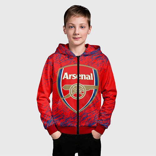 Детская толстовка на молнии ARSENAL / 3D-Красный – фото 3