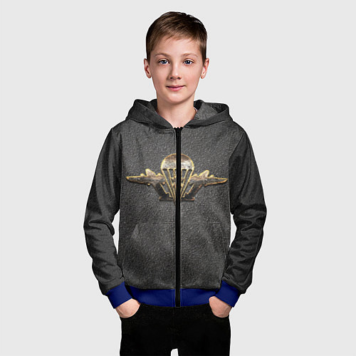 Детская толстовка на молнии ВДВ / 3D-Синий – фото 3