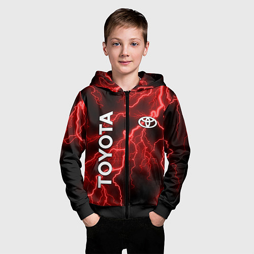 Детская толстовка на молнии TOYOTA / 3D-Черный – фото 3