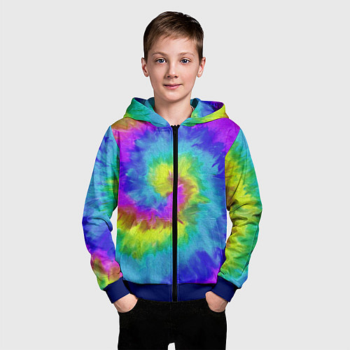 Детская толстовка на молнии ХИППИ / 3D-Синий – фото 3