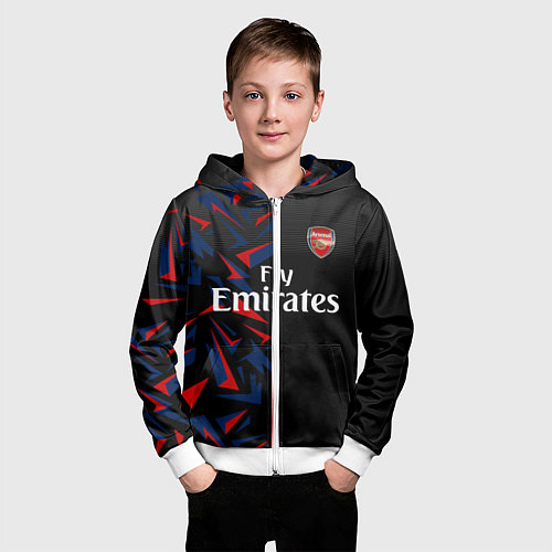 Детская толстовка на молнии ARSENAL UNIFORM 2020 / 3D-Белый – фото 3