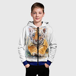 Толстовка на молнии детская Tiger Art, цвет: 3D-синий — фото 2