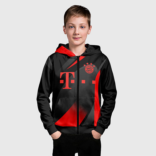Детская толстовка на молнии FC Bayern Munchen / 3D-Черный – фото 3