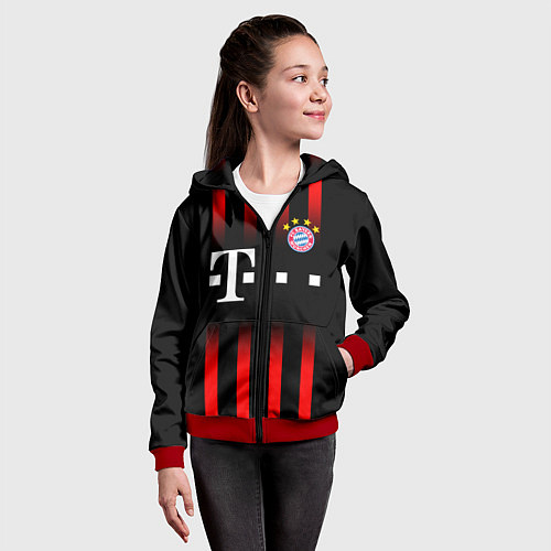 Детская толстовка на молнии FC Bayern Munchen / 3D-Красный – фото 4