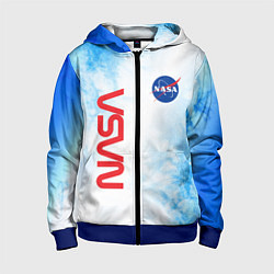 Толстовка на молнии детская NASA НАСА, цвет: 3D-синий