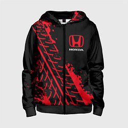 Толстовка на молнии детская HONDA ХОНДА, цвет: 3D-черный