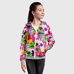 Толстовка на молнии детская Fall Guys, цвет: 3D-меланж — фото 2