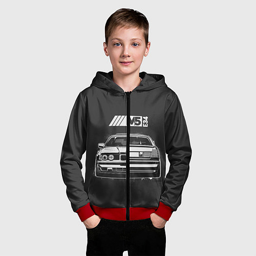 Детская толстовка на молнии BMW / 3D-Красный – фото 3