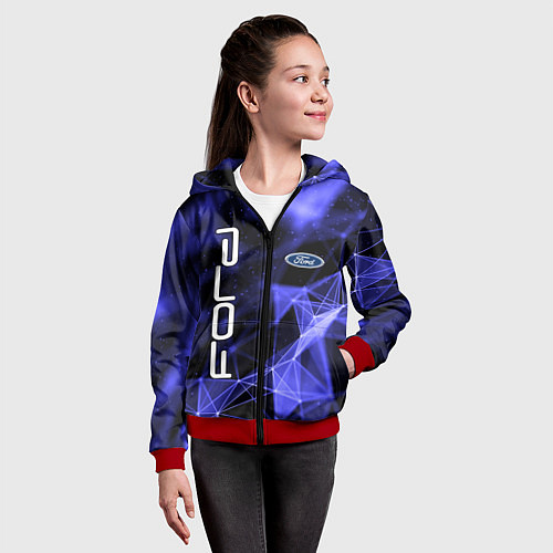 Детская толстовка на молнии FORD / 3D-Красный – фото 4