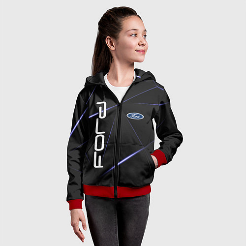 Детская толстовка на молнии FORD / 3D-Красный – фото 4
