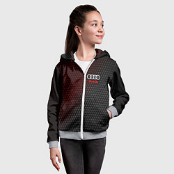 Толстовка на молнии детская AUDI АУДИ, цвет: 3D-меланж — фото 2