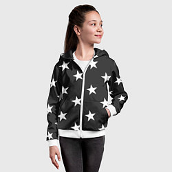 Толстовка на молнии детская Звёзды, цвет: 3D-белый — фото 2