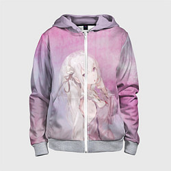 Толстовка на молнии детская Эмилия, цвет: 3D-меланж