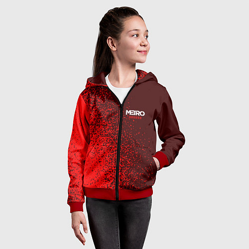 Детская толстовка на молнии METRO EXODUS МЕТРО ИСХОД / 3D-Красный – фото 4