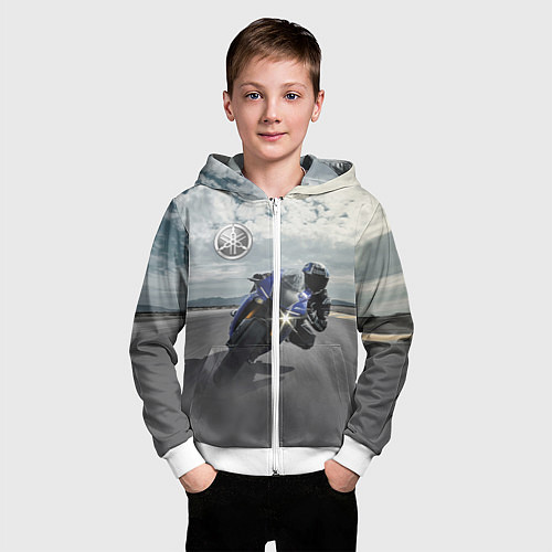 Детская толстовка на молнии Yamaha / 3D-Белый – фото 3