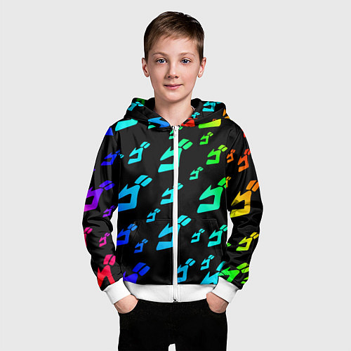 Детская толстовка на молнии JoJo Bizarre Adventure / 3D-Белый – фото 3