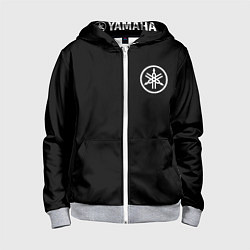 Толстовка на молнии детская Yamaha на спине, цвет: 3D-меланж