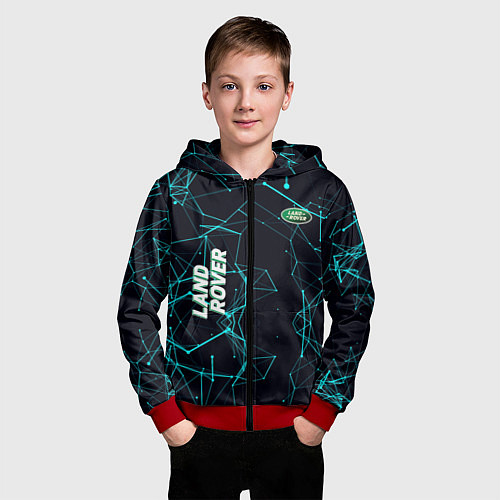 Детская толстовка на молнии Land Rover / 3D-Красный – фото 3