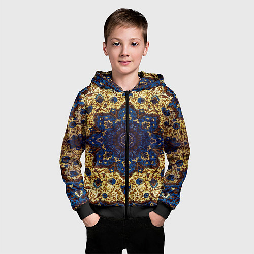 Детская толстовка на молнии Золотой ковер / 3D-Черный – фото 3