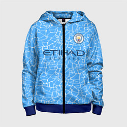 Толстовка на молнии детская Manchester City 2021 Home Kit, цвет: 3D-синий