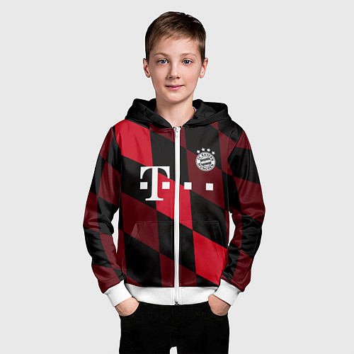 Детская толстовка на молнии ФК Бавария Мюнхен / 3D-Белый – фото 3