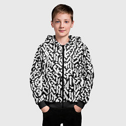 Толстовка на молнии детская Шрифт на чёрном, цвет: 3D-черный — фото 2