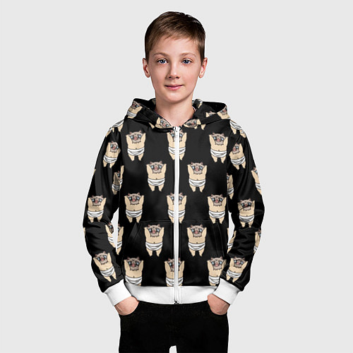 Детская толстовка на молнии Иноске / 3D-Белый – фото 3