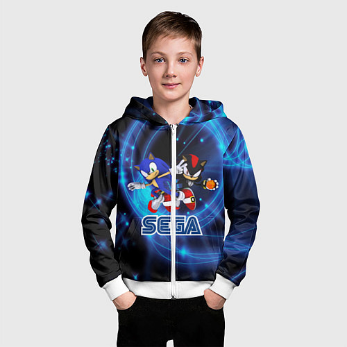 Детская толстовка на молнии Sonic SEGA / 3D-Белый – фото 3